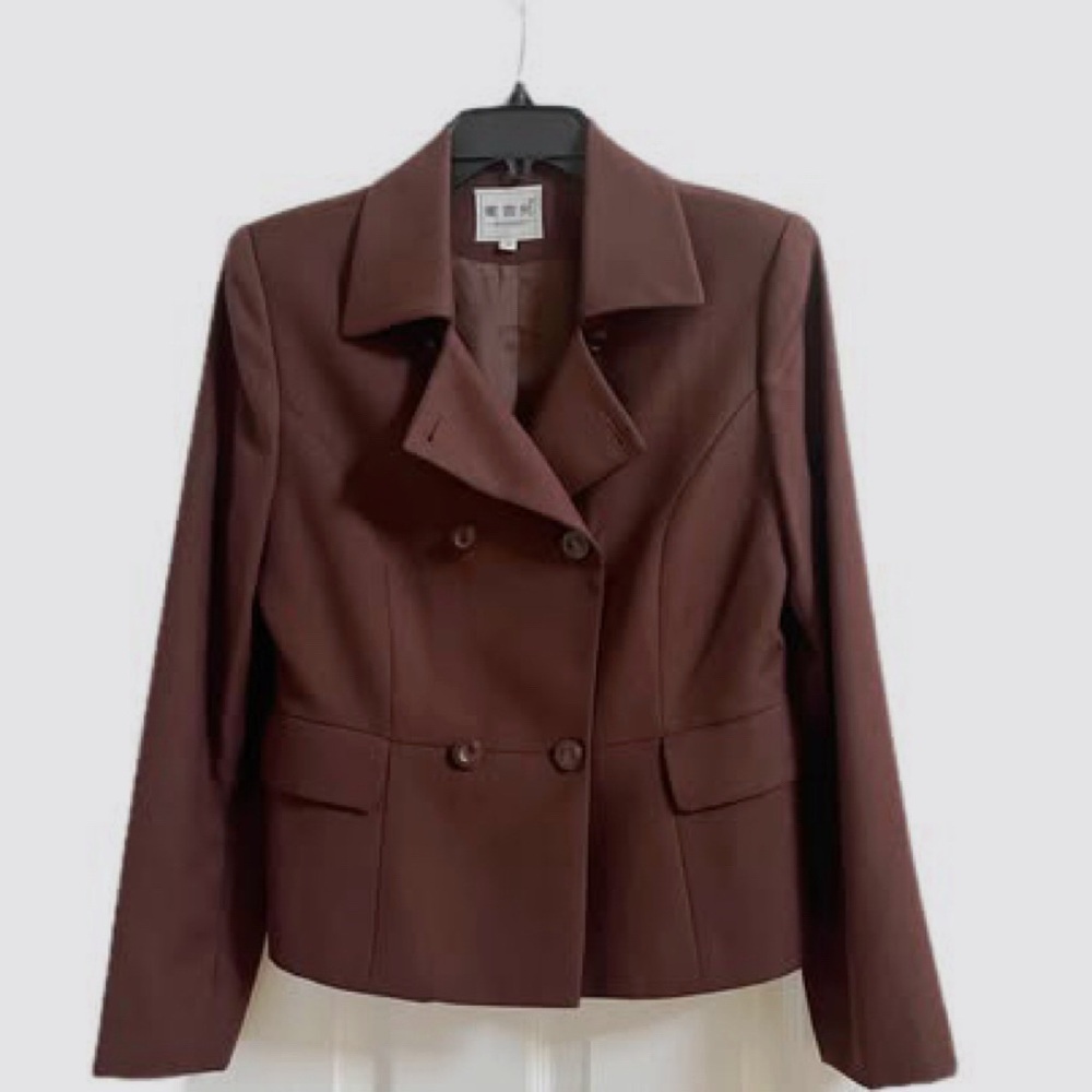 90s Vintage Wool Blazer – Petite 4 (Fits US 2–4) – Never Worn, Double-Breasted